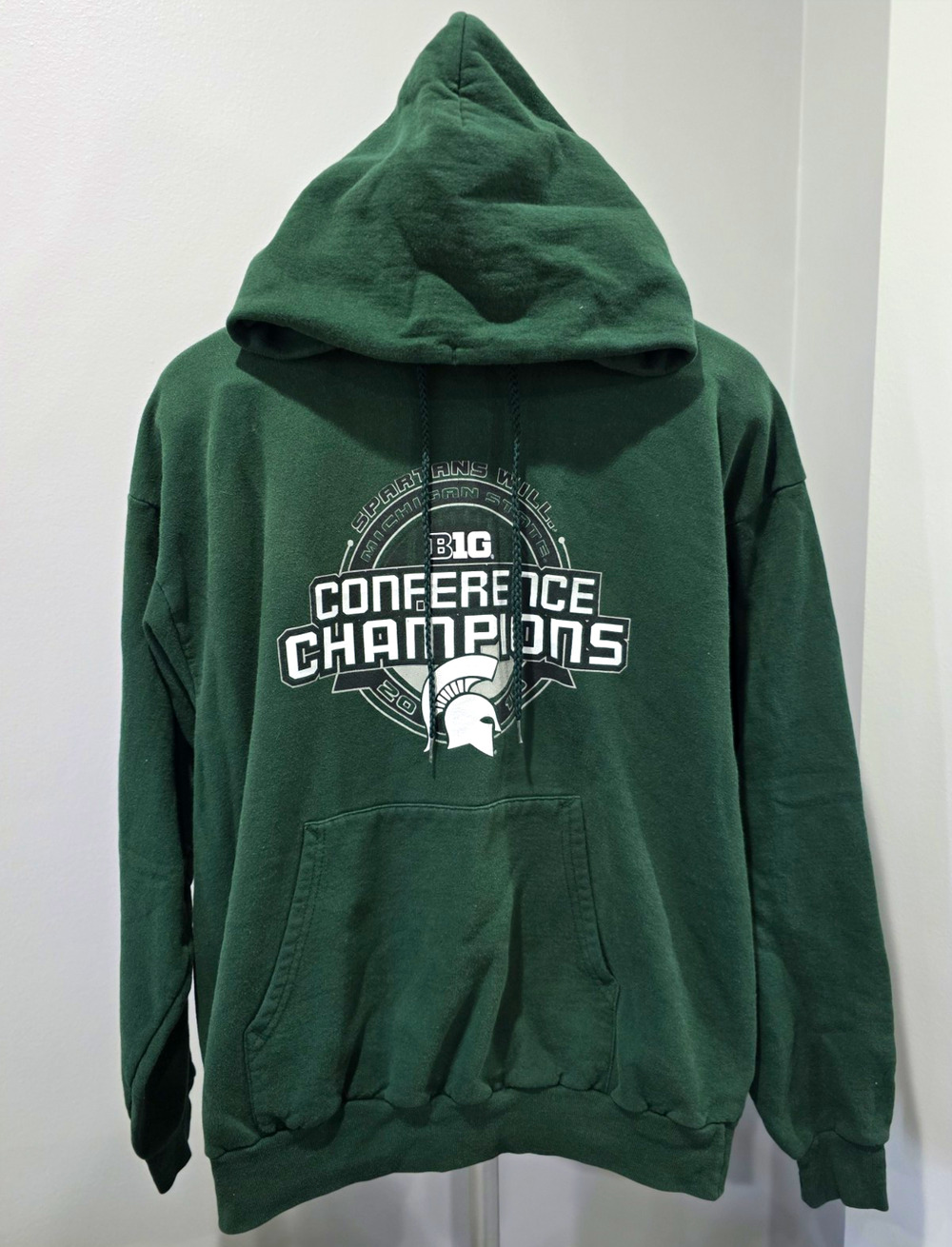 Hanes EcoSmart ComfortBlend Green Michigan State Spartans B1G Champs Hoodie L